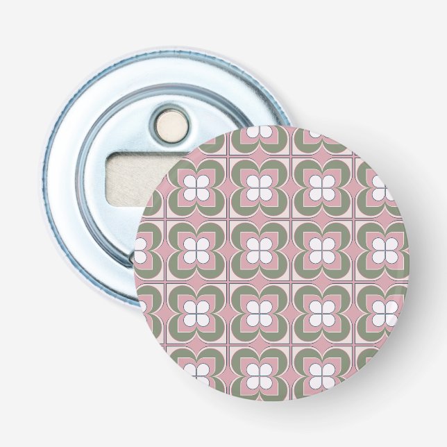 Geometric Flowers Bottle Opener (Front)