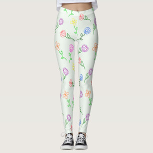Geometric Flowers  Leggings