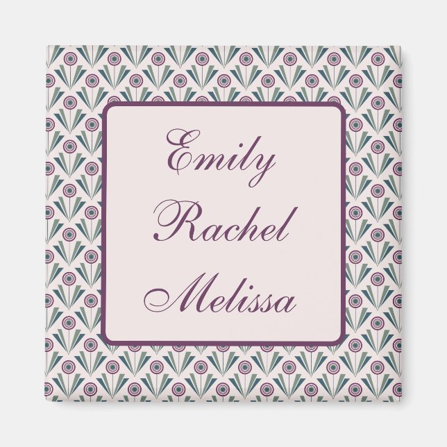 Geometric Flowers Magnet (Front)