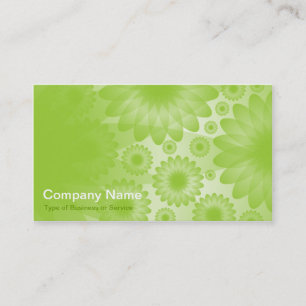 Geometric Flowers - Martian Green with Grey Business Card