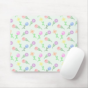 Geometric Flowers Mouse Mat