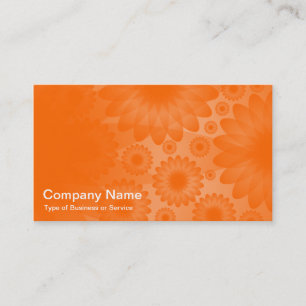Geometric Flowers - Orange and Grey Business Card