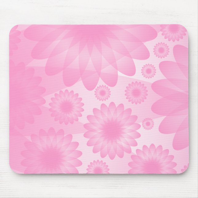 Geometric Flowers - Pink Mouse Mat (Front)