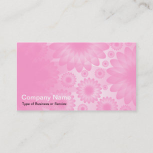 Geometric Flowers - Pink with Grey Business Card