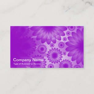 Geometric Flowers - Purple with Grey Business Card