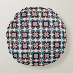 Geometric Flowers Round Cushion