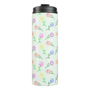 Geometric Flowers  Thermal Tumbler