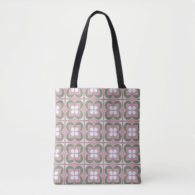Geometric Flowers Tote Bag (Front)