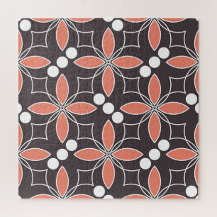 Geometric flowers, vintage artistic pattern. jigsaw puzzle