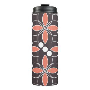 Geometric flowers, vintage artistic pattern. thermal tumbler