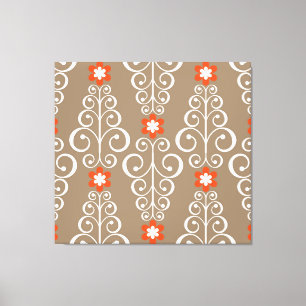 Geometric Flowers: Vintage Seamless Design Canvas Print