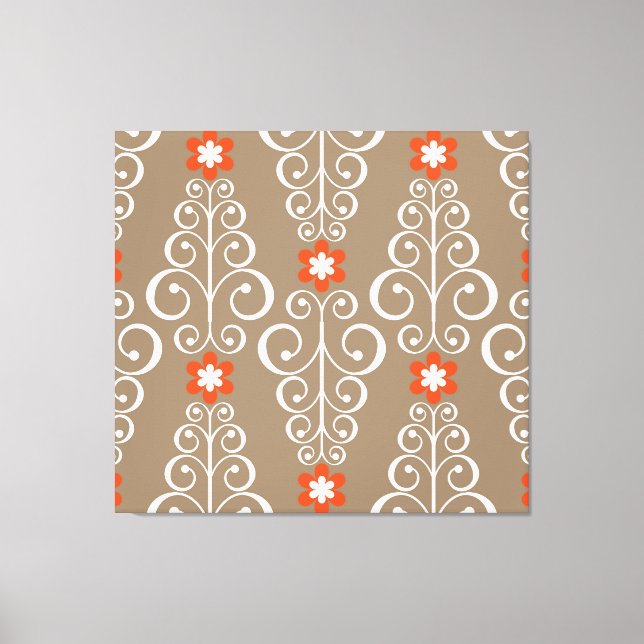 Geometric Flowers: Vintage Seamless Design Canvas Print (Front)
