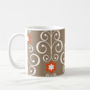 Geometric Flowers: Vintage Seamless Design Coffee Mug