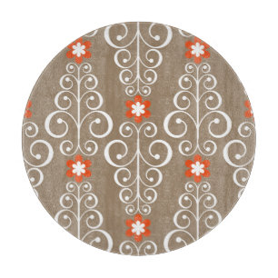 Geometric Flowers: Vintage Seamless Design Cutting Board