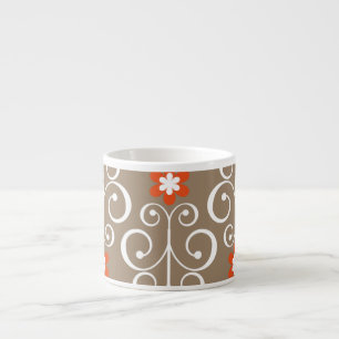 Geometric Flowers: Vintage Seamless Design Espresso Cup