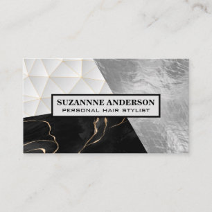Geometric Foil Marble Business Card
