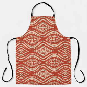 Geometric folklore ornament with waves. Oriental v Apron