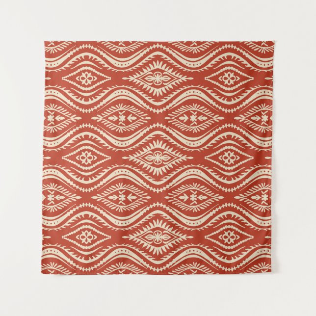 Geometric folklore ornament with waves. Oriental v Tapestry (Front)