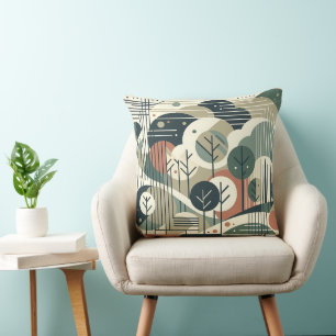 Geometric Forest Cushion