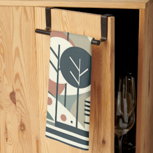 Geometric Forest Tea Towel