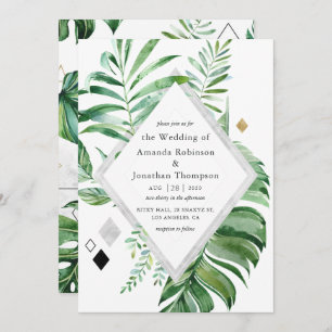 Geometric Forest Wedding Invitation
