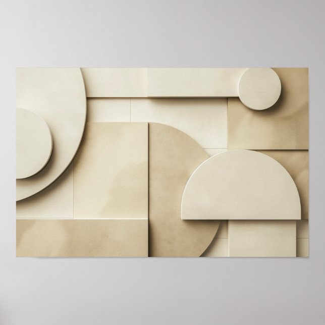 Geometric forms in 3D with text space Poster (Front)