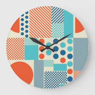 Geometric Forms, Modern Art Pattern. Large Clock