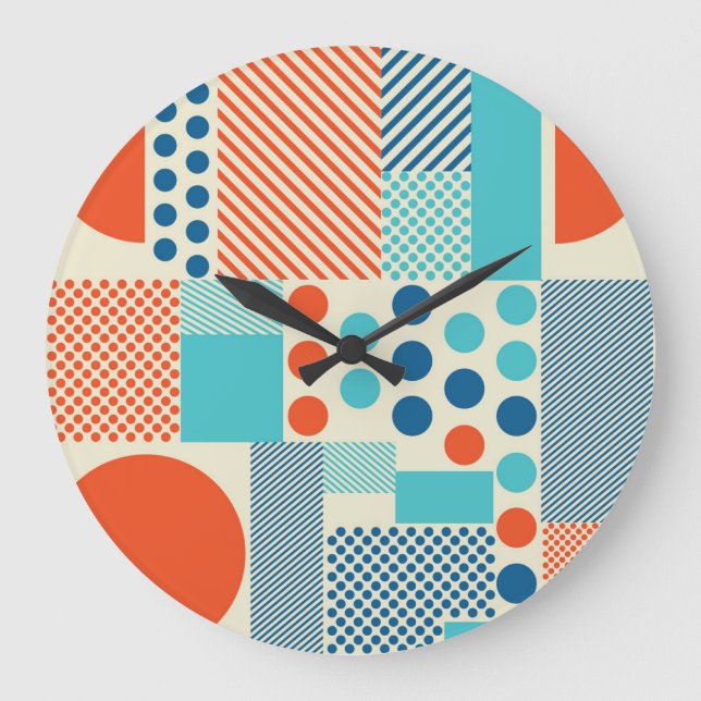 Geometric Forms, Modern Art Pattern. Large Clock (Front)