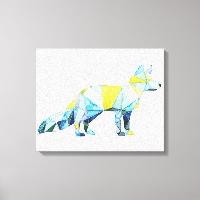 Geometric Fox Animal Canvas Print (Front)