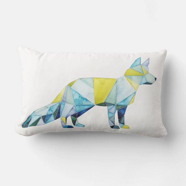 Geometric Fox Animal Lumbar Cushion (Front)