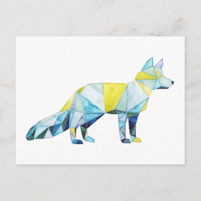 Geometric Fox Animal Postcard (Front)