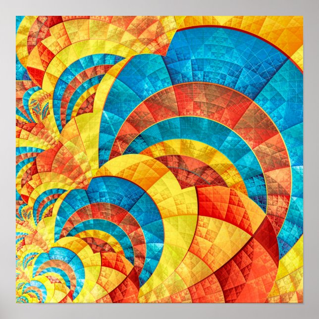 Geometric Fractal Mosaic Abstract Pattern Poster (Front)