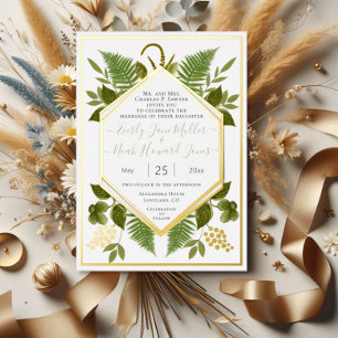 Geometric Frame Lucky In Love & Gold Wedding     F