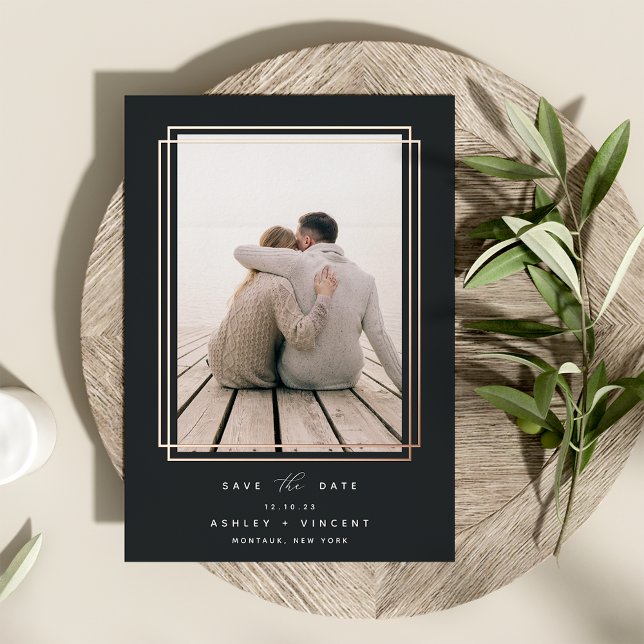 Geometric Frame | Vertical Photo Save the Date (Creator Uploaded)