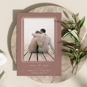 Geometric Frame Vertical Photo Save the Date