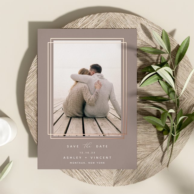 Geometric Frame | Vertical Photo Save the Date (Creator Uploaded)