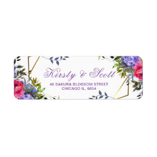 Geometric Frame & Watercolor Floral Wedding 