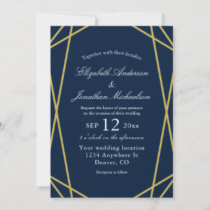 Geometric Frame Wedding Invitation