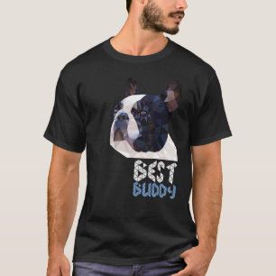 Geometric French Bulldog Head Frenchie Bulldog T-Shirt