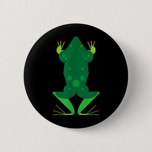 Geometric Frog Minimalist Animal Graphic Nature 6 Cm Round Badge (Front)