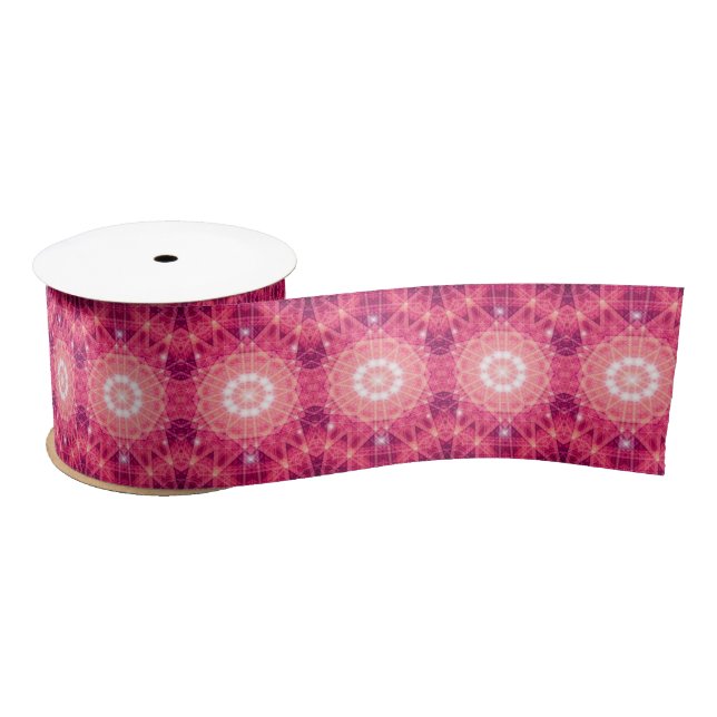 Geometric Frontier Hexagon Light Pink Ribbon Satin Ribbon (Spool)