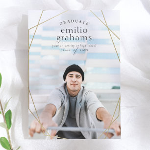 Geometric Full Photo Graduation Announcement
