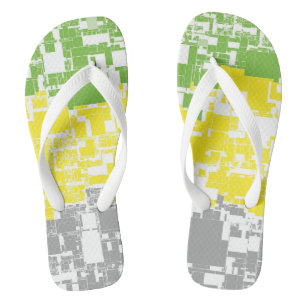 Geometric Funky Abstract Lithromantic Pride Flag Flip Flops