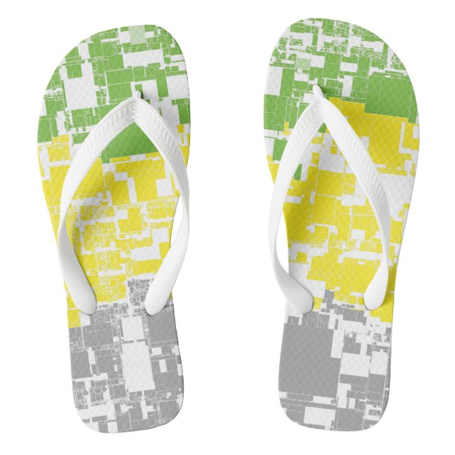 Geometric Funky Abstract Lithromantic Pride Flag Flip Flops (Footbed)