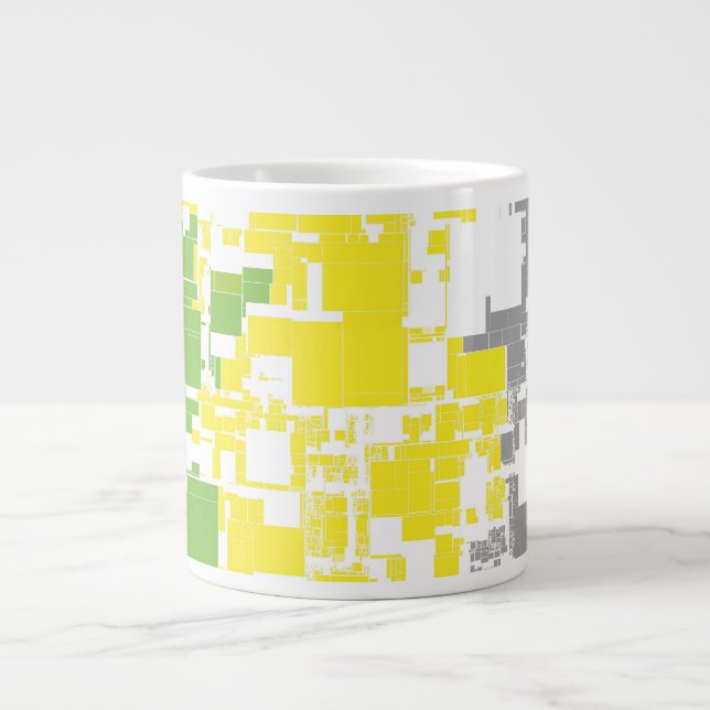 Geometric Funky Abstract Lithromantic Pride Flag Large Coffee Mug (Front)