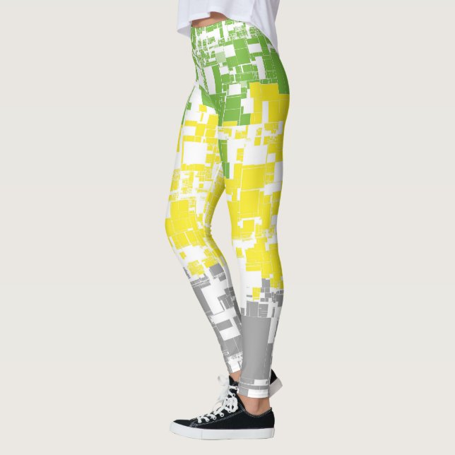 Geometric Funky Abstract Lithromantic Pride Flag Leggings (Left)