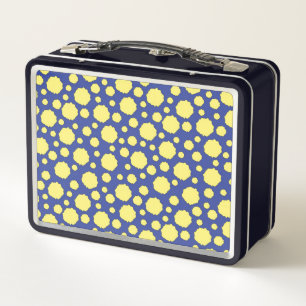 Geometric Funky yellow circles Metal Lunch Box