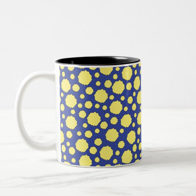 Geometric funky yellow circles mug (Left)