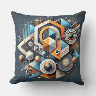 Geometric Fusion Abstract Throw Pillow