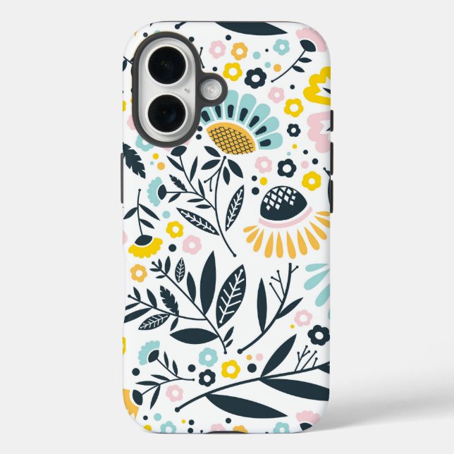 Geometric Garden Floral Pastel Pattern Case-Mate iPhone Case (Back)